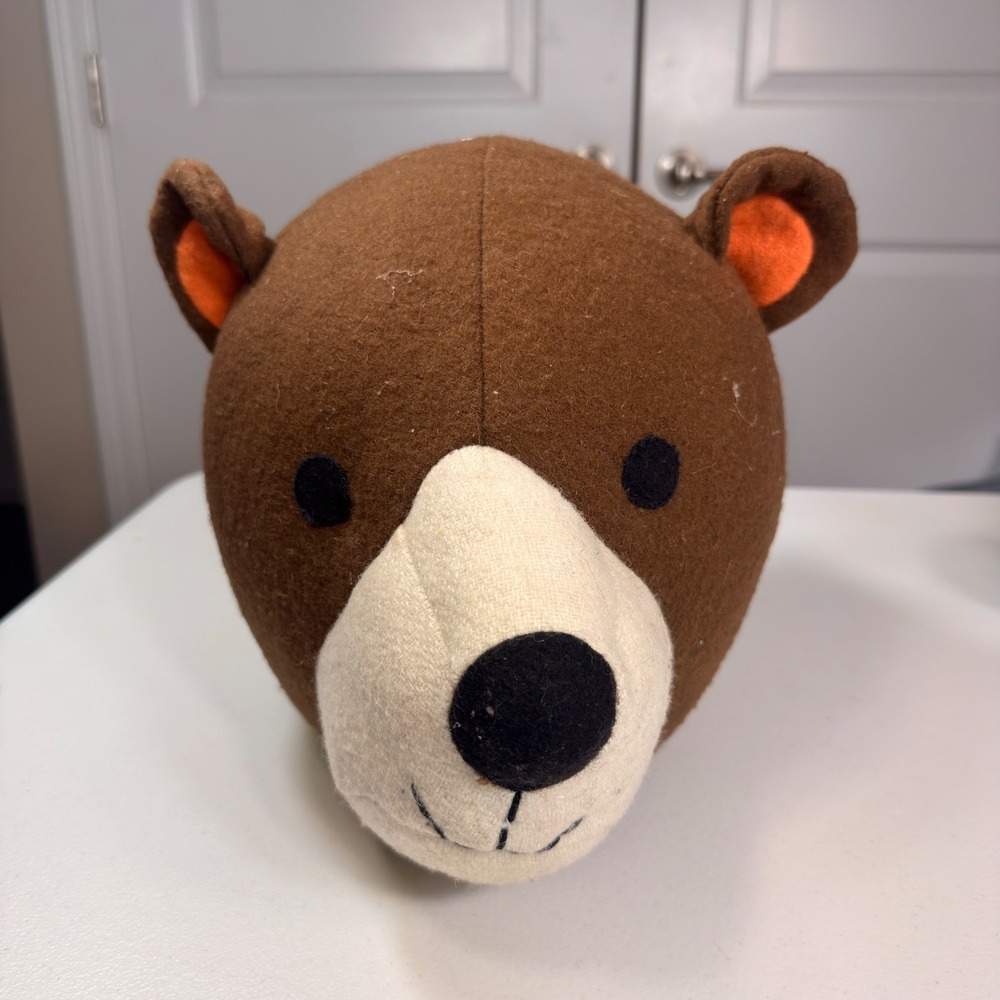 Target Pillowfort Plush Bear Head Wall Decor Faux Taxidermy Nursery Brown Brown